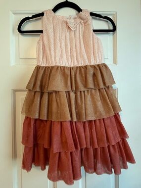 Janie and Jack Pink Glitter Tulle Dress size 5